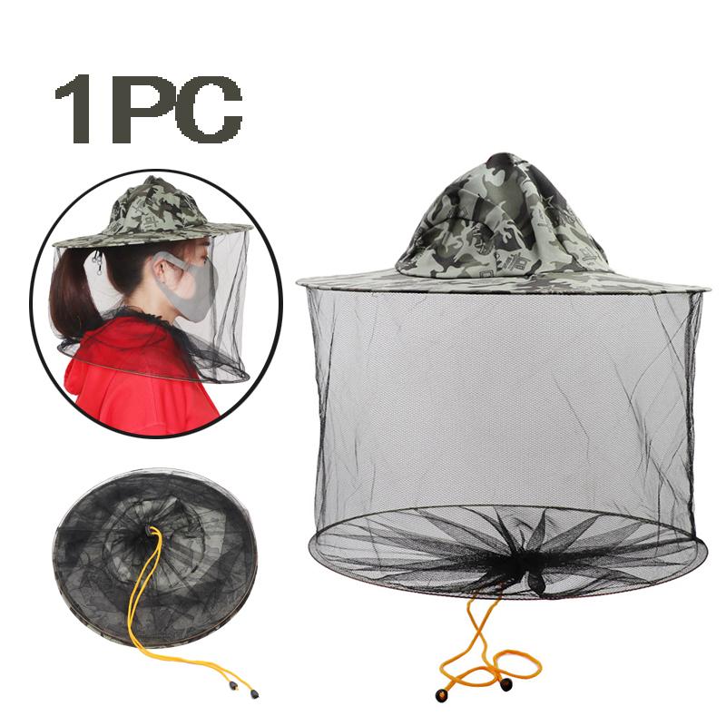 Beekeeping Hat Mosquito Camouflage Bee Insect Net Veil Hat Fishing Caps Face Head Neck Wrap Protector five-pointed star