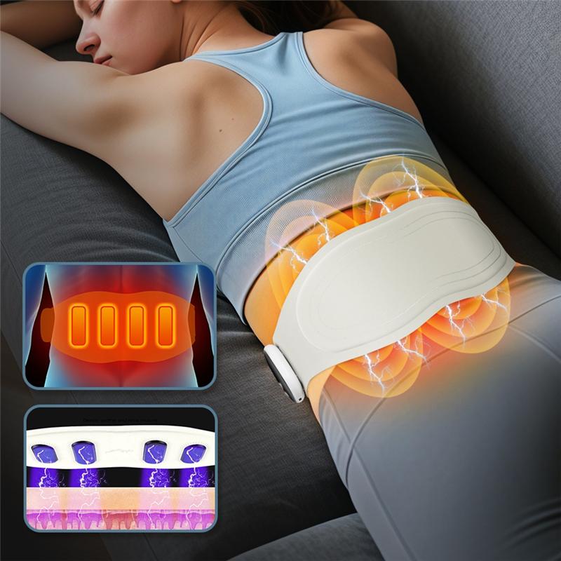 Lower Back Toning Electric Waist Massager Belt Vibration For Belly Hot Compress Massage USB Rechargeable Muscle Relaxing Charge