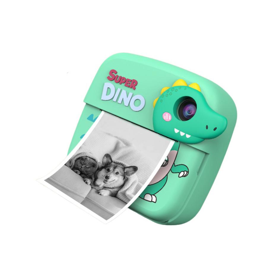 New HD 1080P Kids Print Camera Instant Print Thermal Paper Camera Mini Cute Kids Video Camera Kids Dinosaur Camera Gift