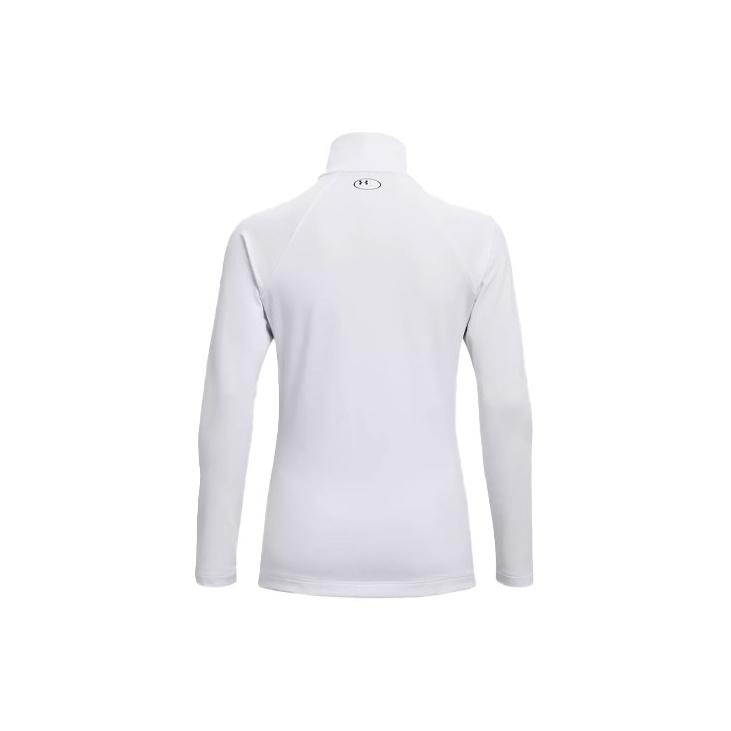 Under Armour Authentics ColdGear® Half-Zip Long Sleeve Raglan T-Shirt Women Tops White 1368699-100