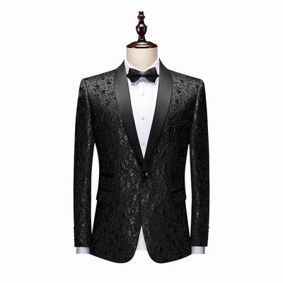Men's Wedding Business Casual Jacquard Blazer Coat Men Male Blazers Suit Coat Jacket Formal Fashion Business Dress Stage Performance Coat