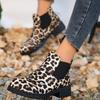 Fashion Women's Boots 2024 Autumn New Fashion Leopard Print Thick Heel Pointed Toe Versatile and Comfortable Women's Short Boots Shoes