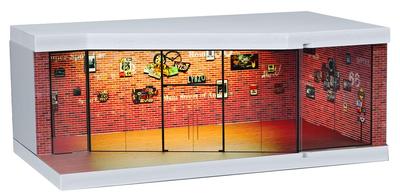 SHOUCANGJIA Scale Diorama Series Exhibition Red Brick with SCJ73441B 1/64 Hall, Lights,