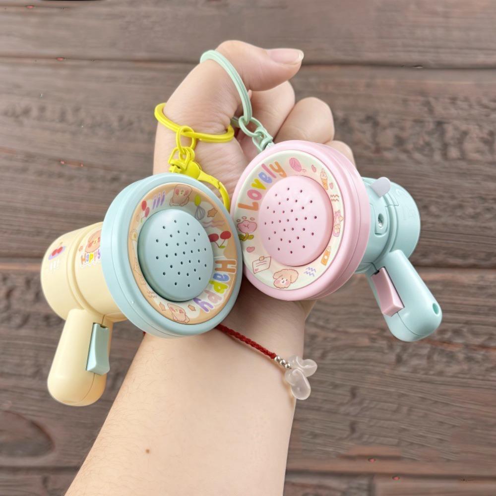 Candy Color Recording Speaker Music Keychain Cartoon Bear Handheld Speakers Toy  Bag Charm