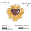 Cross-border Stainless Steel Jewelry Accessories Heart-shaped Flower Pendant Accessories Platedaccessories for Women