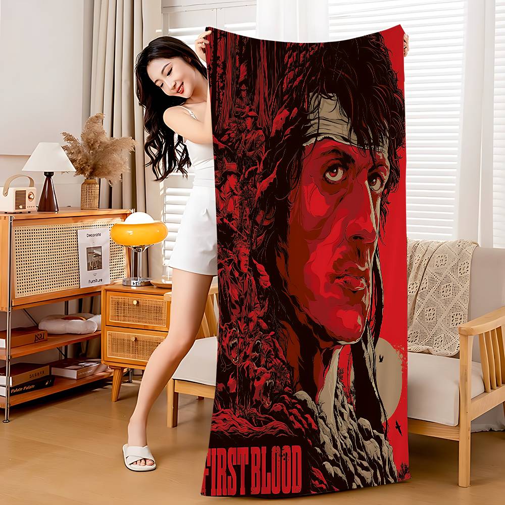 

Classic Movie Rambo First Blood Anime Beach Swimming Towel Soft Absorbent Washcloth Children s Gifts For Kids Travel Camping Gym W40*H60(CM)