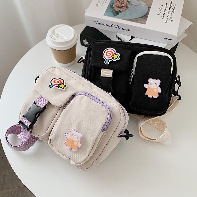 Petit Sac Carré en Nylon pour Femmes avec Fermeture Éclair pour un Usage Quotidien Décontracté