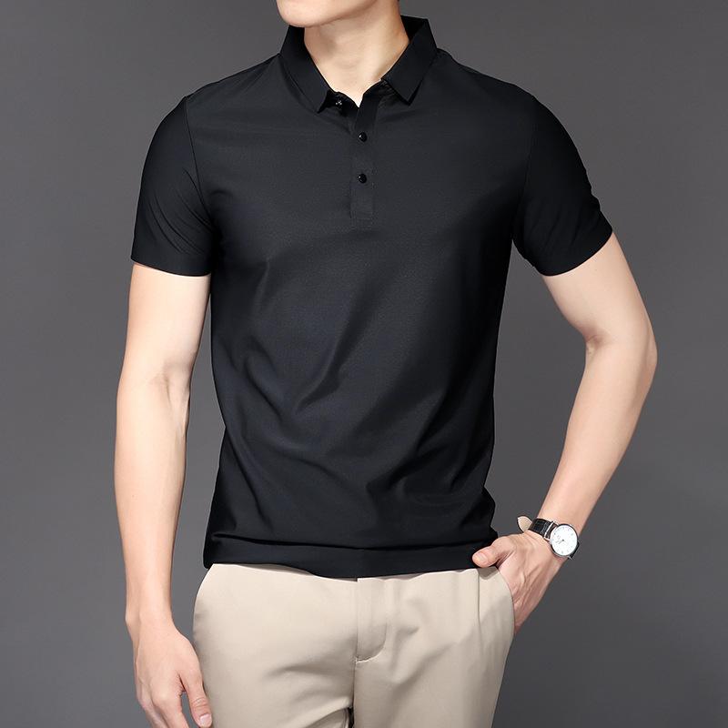 Ice Silk Summer Mens Short Sleeve Polo Shirts Golf Shirts Fashion Business Casual Male Tops Tees Polo