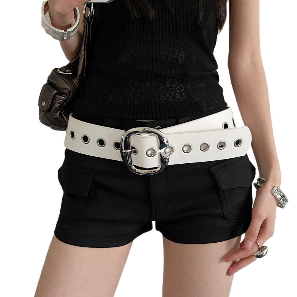 Retro Wide Belt Versatile Needle Buckle Belt Y2K PU Leather Belt  for Women