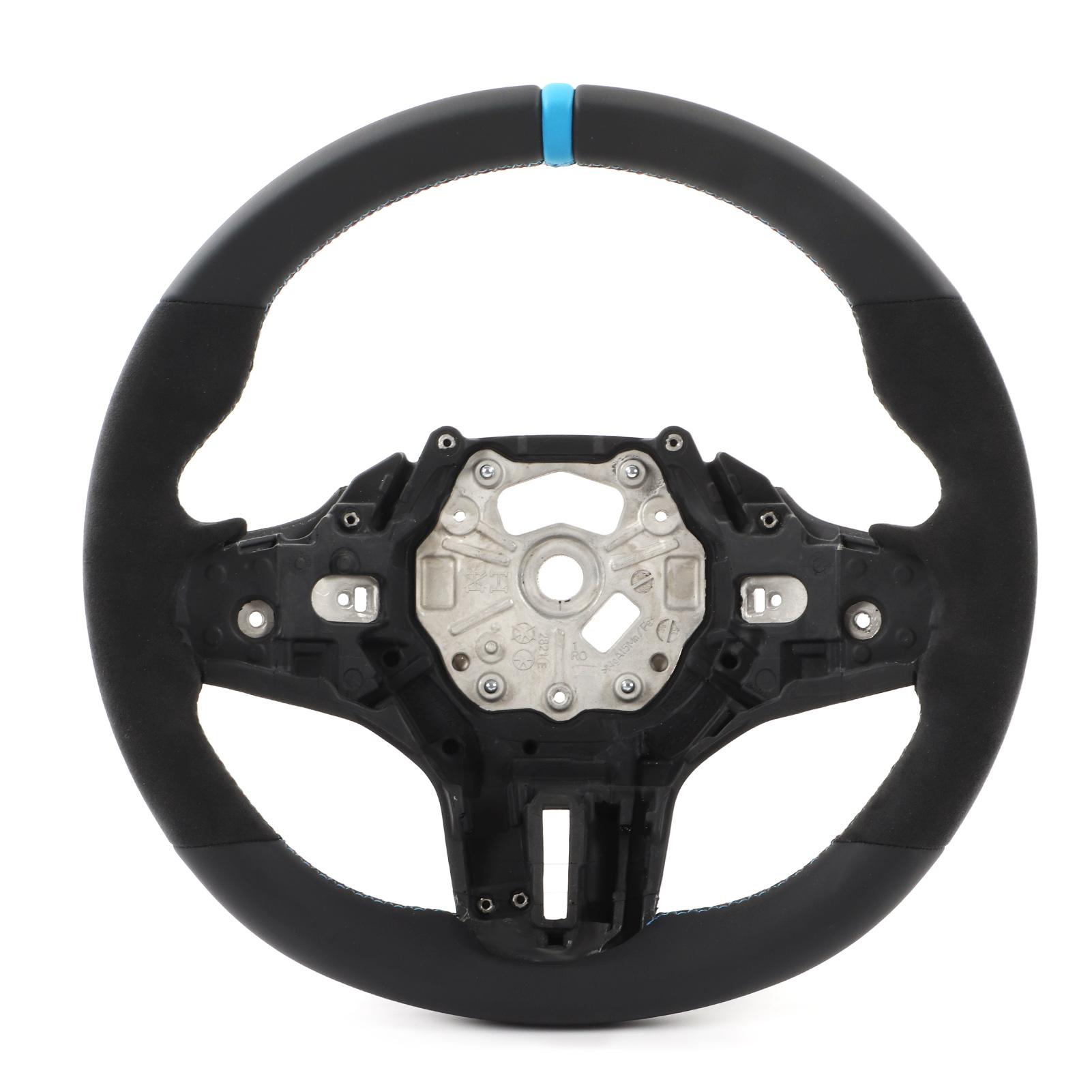

Stee Wheel Suede M Stitching 32302462910 Replacement for M3 M4 G82 G83 F4X X M Sport(Blue 12 O-Clock )