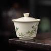 Plant Ash Osmanthus Sancai Cover Bowl Teacup Chinese High-End Household Tea Bowl Pot Bearing Ceramic Kung Fu Tea Set
