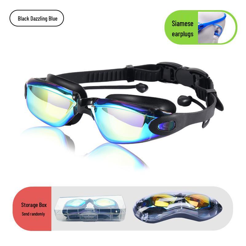 Anti-Beschlag-Schwimmbrille für Myopie – HD, wasserdicht, Silikon, galvanisiertes Finish