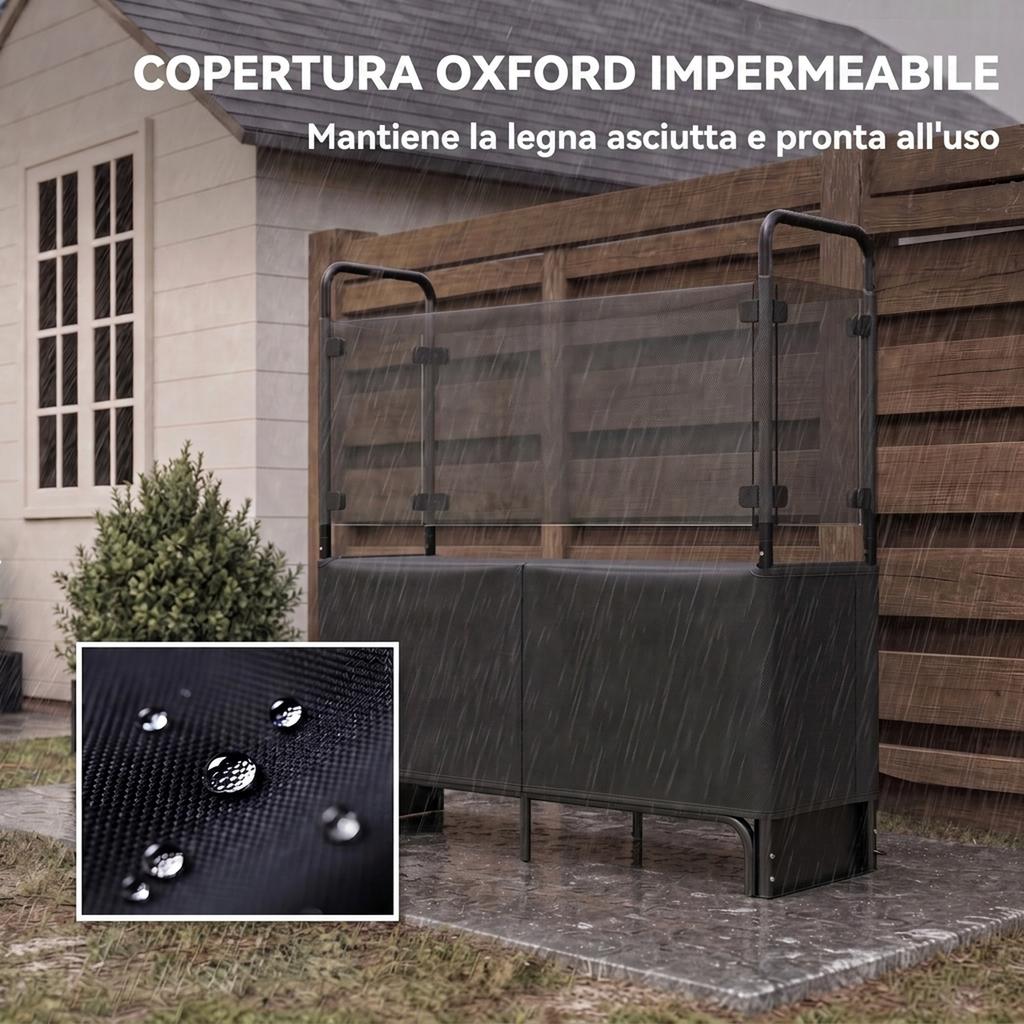 Galvanized Steel Indoor and Outdoor Gate with Oxford 600D Cover and Bag, 300 kg Capacity, Black