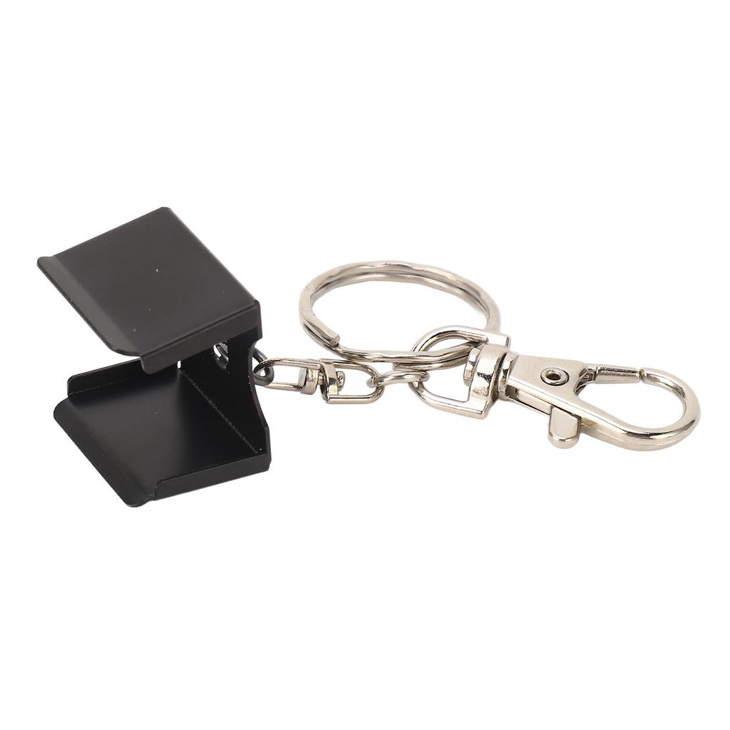 Suport pentru cretă pentru tac de biliard cu breloc, din oțel inoxidabil, rezistent la murdărie, cu clemă pentru suport de cretă pentru tac