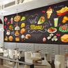 Simple Personalized Blackboard Graffiti Food Mural Wallpaper Cake Shop Cafe Hamburger Shop Restaurant Photo Wallpaper Wall Covering 3D