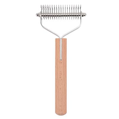 Husdjurskarda Dubbelsidig Fällborste Rostfritt Stål Husdjursvårdsborste Husdjursunderpäls