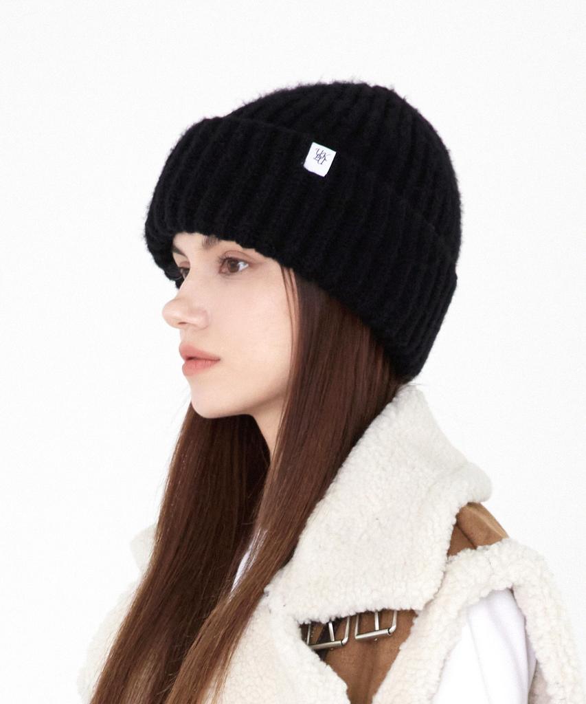 ULUK Lucida White Label Basic Thick Knitting Beanie_Black