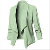 Damen Slim Fit Langarm Unifarben Blazer Vielseitige Stretchmanschette Revers Jacke für Bürokleidung, Eleganter Karriere Open Front Mantel für Pendler