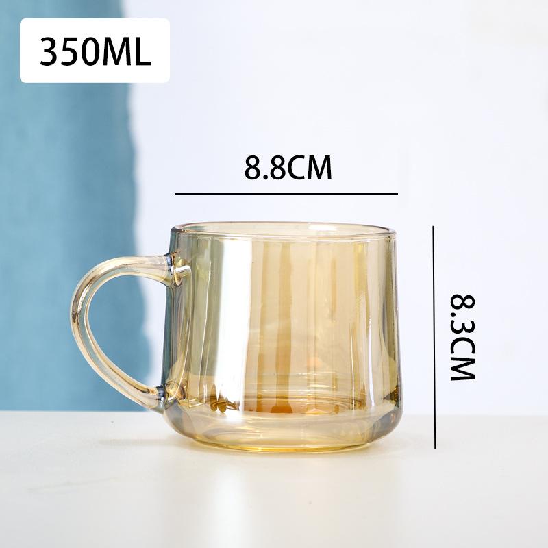 

Стеклянный стакан для воды с ручкой, термостойкий стакан для чая, молока, сока, барная посуда для пива, офисная, домашняя, кружка для завтрака, стеклянная посуда для напитков 350ml