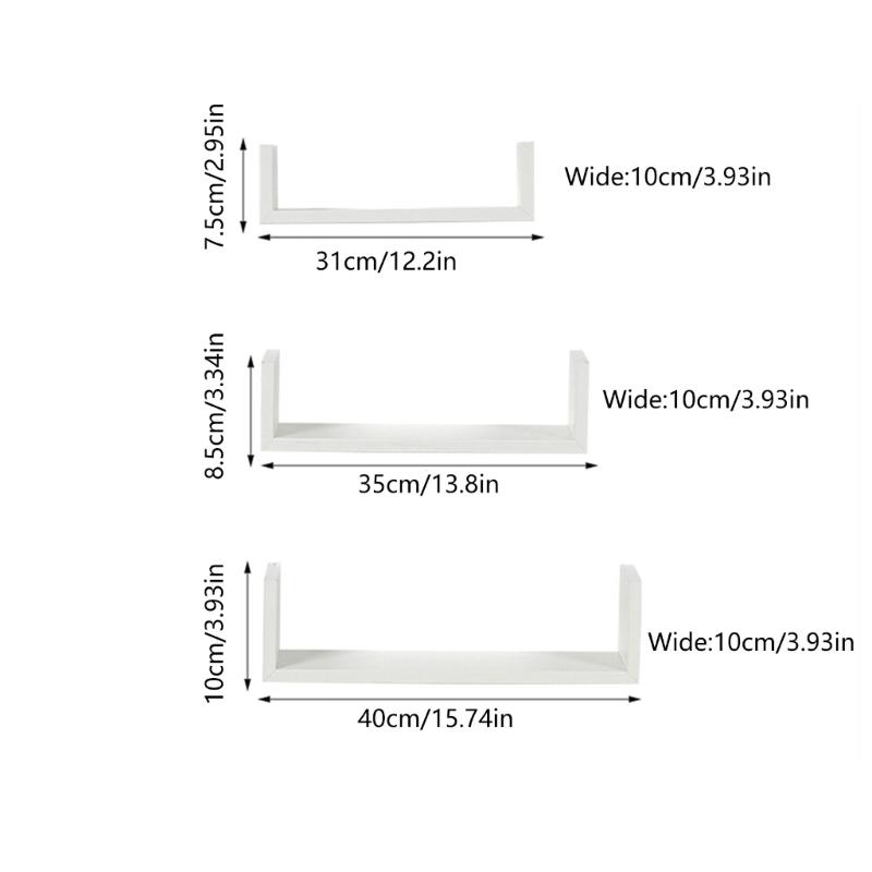 Pack of 3 Wooden Shelves Perfect as Unique Gift for Displaying Photos Plant and Books