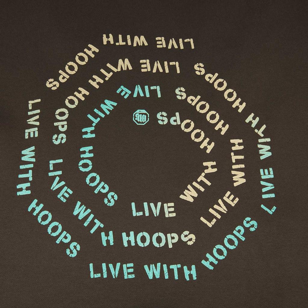 Li Ning Badfive Serie Bequemes Lässiges Kapuzensweatshirt mit Buchstabenprint Lockeres Fleece-Sweatshirt für Herren Schieferbraun AWDU503-2