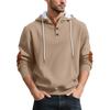 Men's Casual Loose Fit Hooded Sweatshirt with Pattern and Elbow Long Sleeve Athletic Pullover