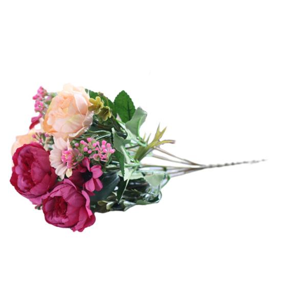 Simulierte Pfingstrose Realistischer Künstlicher Strauß mit Grünen Blättern Zweigen