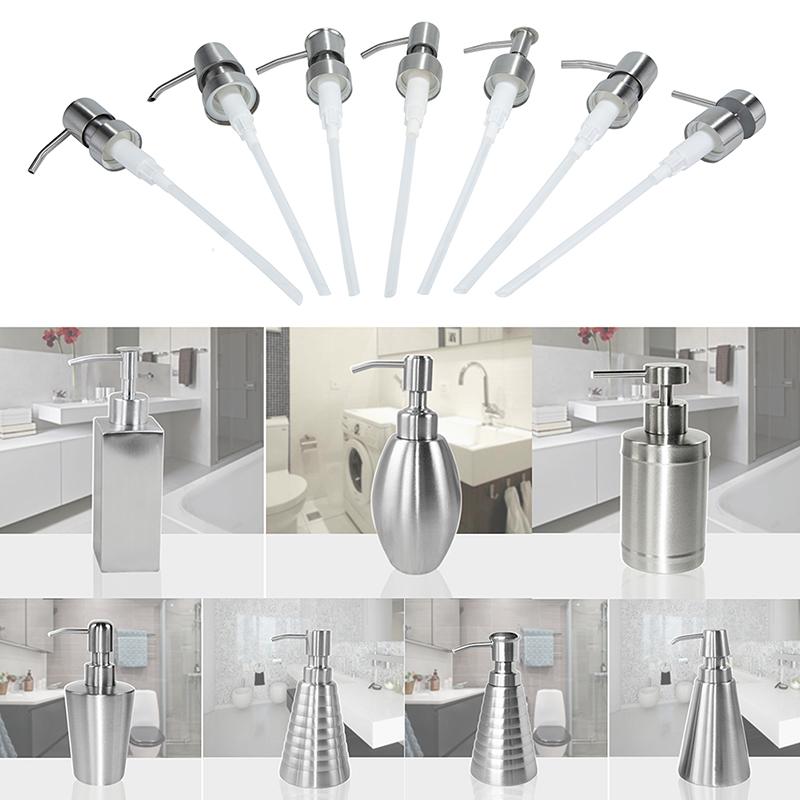 1pc Metal Head Bathroom Liquid Soap Dispenser Toilet Hand Replacement Lotion Shampoo Replacement Pump with Tube for Bathroom
