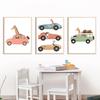 Giraffe Elephant Bear Animal Car Travel Canvas Painting Kindergarten Wall Art Nordic Posters and Printmaking Murals