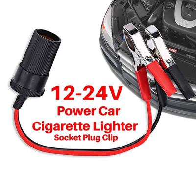 Adaptateur secteur portable 12 V pour allume-cigare de voiture avec pince crocodile