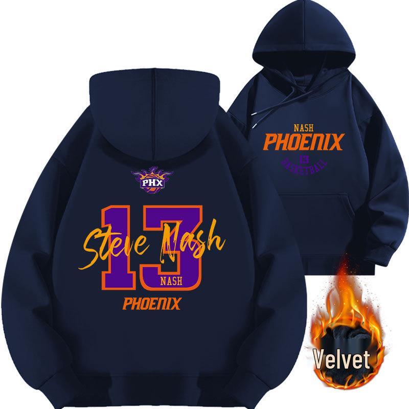 Баскетбольный худи Steve Nash Suns 2025, Осенний, Утепленный с плюшем. L