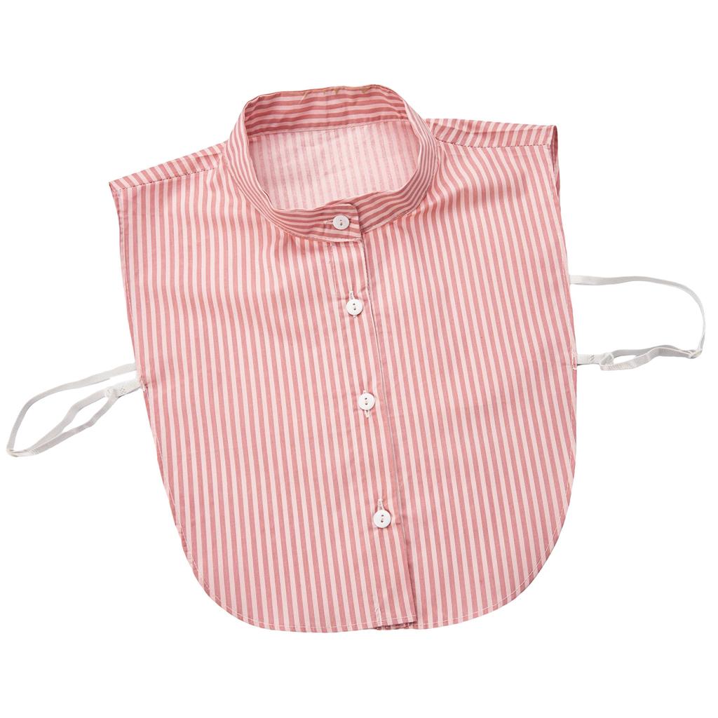 Women's Detachable False Collar Insert Elegant Striped Lapel Faux Half Shirt Blouse Collar Top for Sweater and Dresses