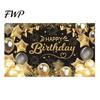 Birthday Party Decoration Happy Banner Backdrop, Photo Background Cloth for Celebration, Reusable Bunting Flag Decor Kids Women, Supplies Double-sided