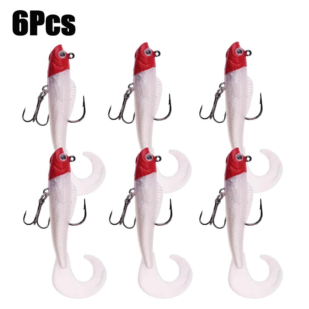 

Набор рыболовных приманок смешанных цветов, 6 шт., 8,5 см 8,5 г, джиг-воблеры, мягкие приманки, искусственная силиконовая приманка, окунь, карп, блесна, рыболовные снасти