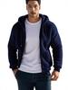Men's American Style Double-Sided Fleece Hooded Jacket - Autumn/Winter, Zipper, Loose Fit, Casual Sweatshirt.