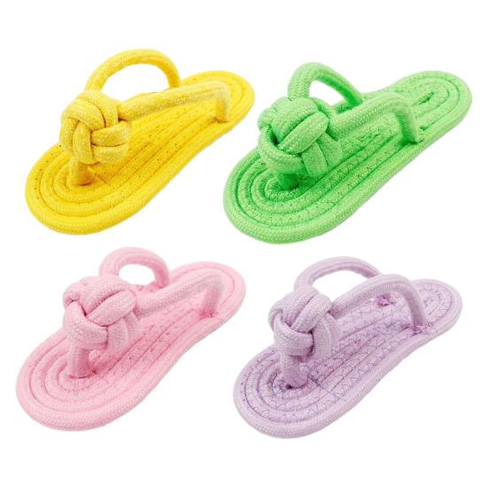Yousheng Rope Flip-Flop Pet Toy Cotton Rope Dog Chew Toy Slipper Shape Puppy Teething Toy for Dogs Teeth Cleaning And Boredom Relief