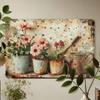 Retro Vintage Floral Metal Tin Sign 12x8 Waterproof Wall Art for Living Room Bedroom Bar Cafe Restaurant Indoor Outdoor