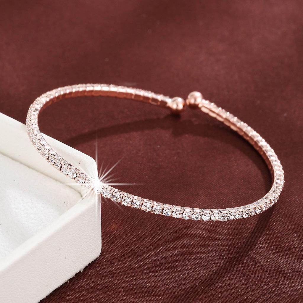Modetrend Einfaches und leichtes Luxus-Armband mit eingelegtem Zirkon für den Alltag, Joker, lässiger Stil