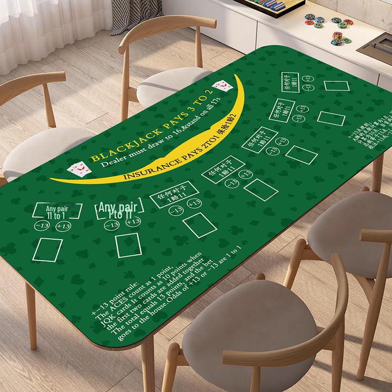 Large Non-Slip Texas Hold'em Poker & Baccarat Soft Cloth Table Mat with Diatom Mud