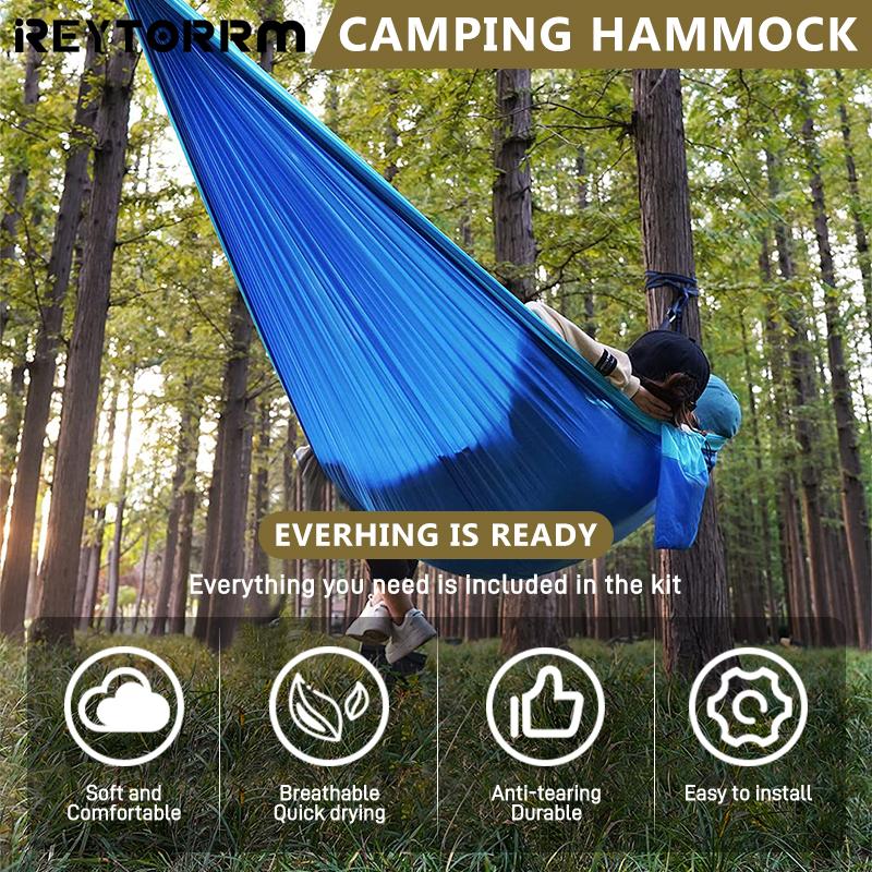

Single Camping Hammock 220x100cm Durable Safety Adult Indoor Outdoor Hanging Sleeping Removable Soft Bed Travel Can hold