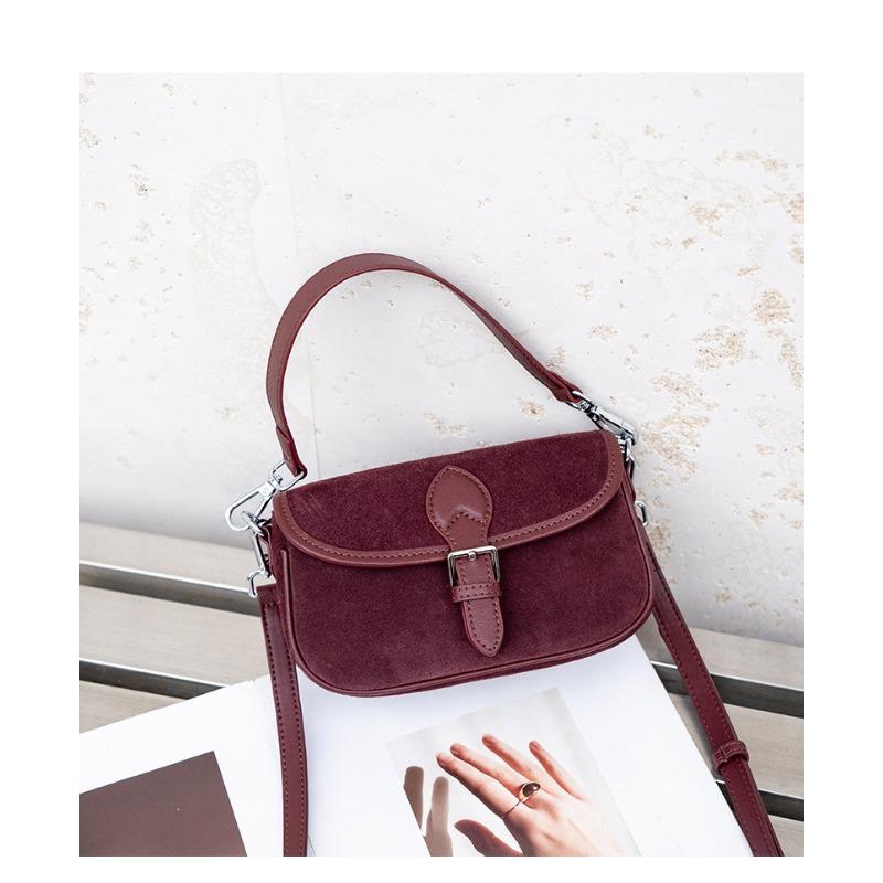 New Matte Cowhide Leopard Print Flip Small Square Bag Women's Oblique Span Leather Shoulder Bag Simple Saddle Bag