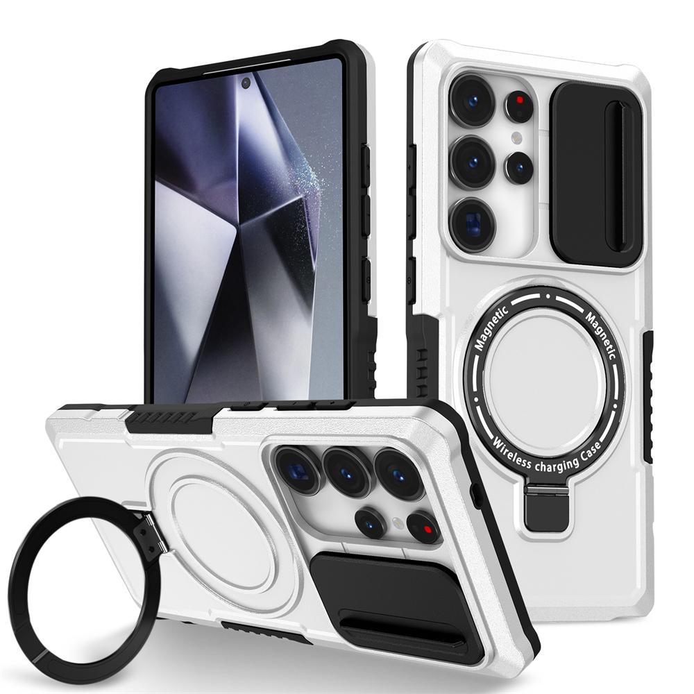 Custodia Blindata Ibrida Per Samsung Galaxy S26 S25 S23 S24 Ultra S22 Plus S26 FE S25 Edge Supporto per Auto Cover Ricarica Wireless Magnetica