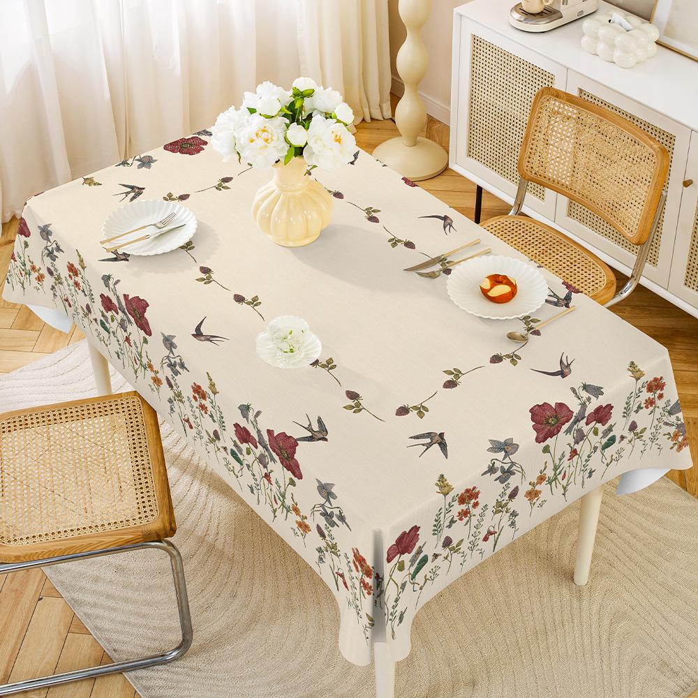 Central Asian Russian PVC Dining Tablecloth, Oil & Scald-Proof, Wash-Free, for Rectangular Tables.