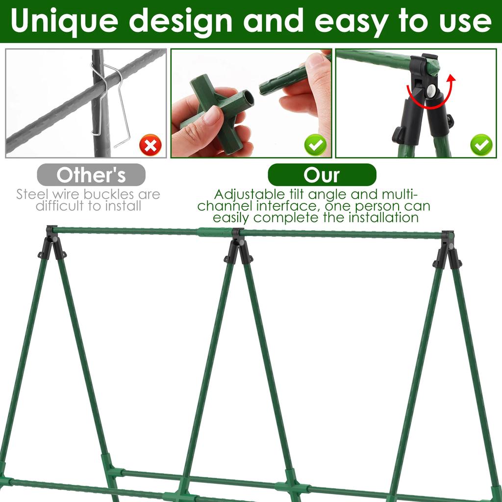 Cucumber Trellis A Frame Garden Vegetable Trellis Detachable Support Trellis Plant Climbing Frame for Climbing Plants Tomato
