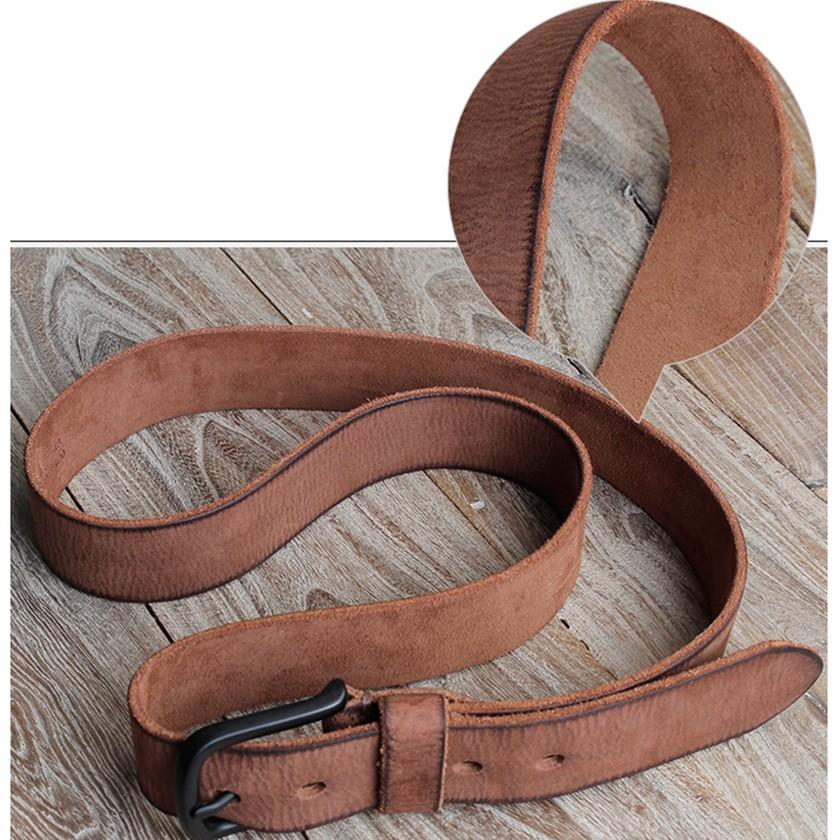 2025 Herren Rindsleder Gürtel Kaffee Schwarz Freizeitgürtel mit Metallschnalle Vintage Westernstil für tägliche Business-Outfits