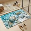 3D Underwater Pebbles Stones Water Ripple Floor Mat Flannel Rug 3D Printed Carpet Home Decor Bathroom Rug Anti Slip Washable