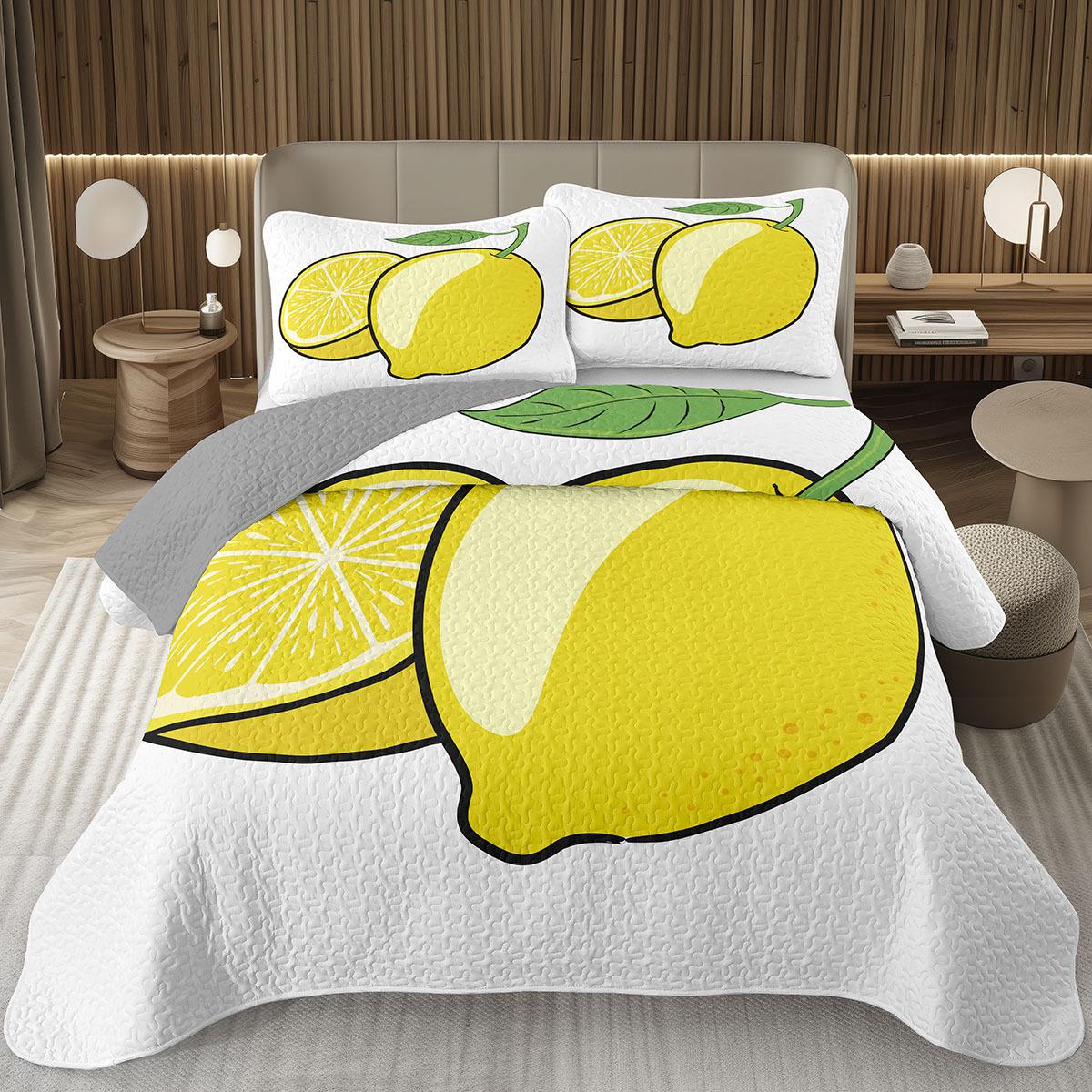 

Cartoon Bedspread Queen Twin Size Kawaii Fruit Coverlet 2/3 Pcs Soft Lightweight Reversible Quilted Bedding Set With Pillow Sham EU Single 135x200cm