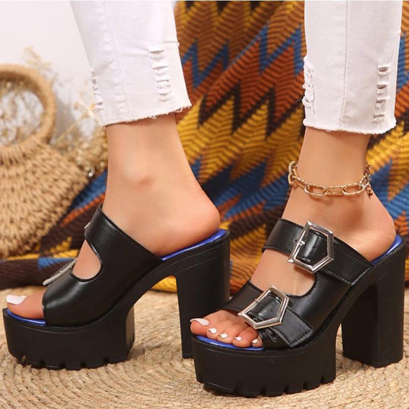Mode Damen Sandalen High Heels Sandalias Mujer Mode Sommer Schuhe für Damen Plateau Sandalen Sommer Damen Schuhe Absatz Pantoletten