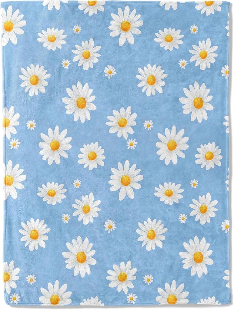 1PC Diamond pattern Throw Thin Blanket Gifts for Couch Bed Car Home Camping For Peace fresh and elegant Flowers all season use