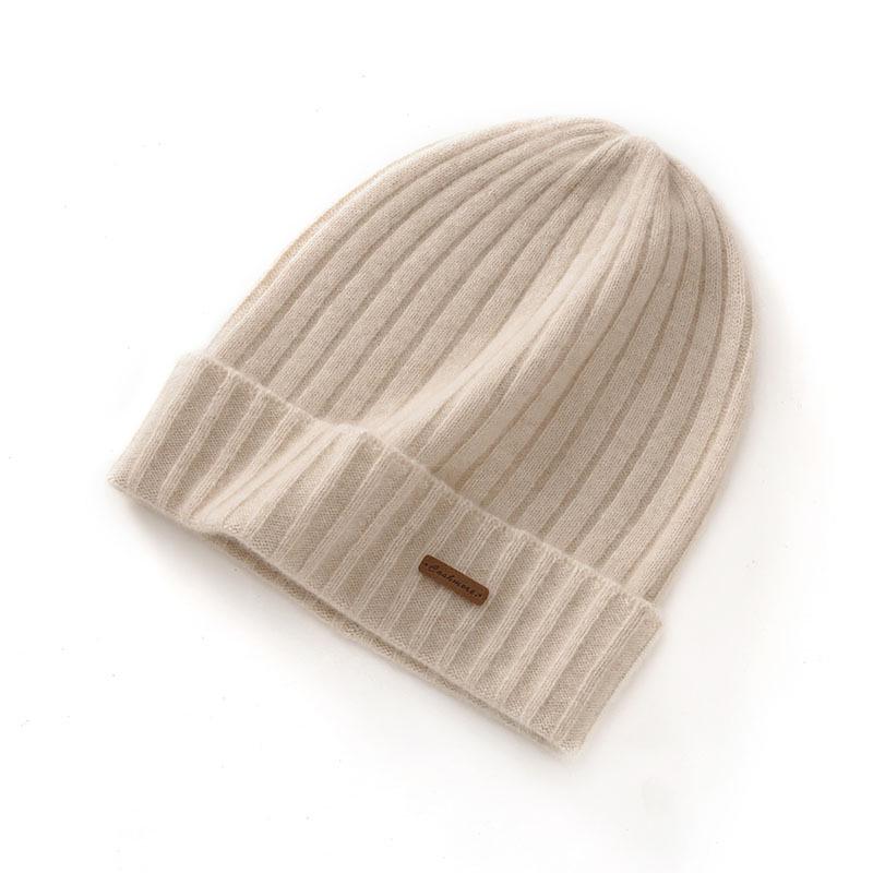 Unisex Thickened Ribbed Cashmere Hat - Autumn/Winter Fashionable Knitted Turban